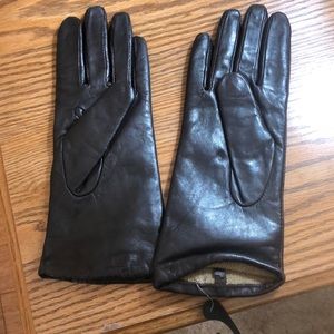 Brown Buttery Leather Dress Gloves w/ Soft Wool Blend Lining